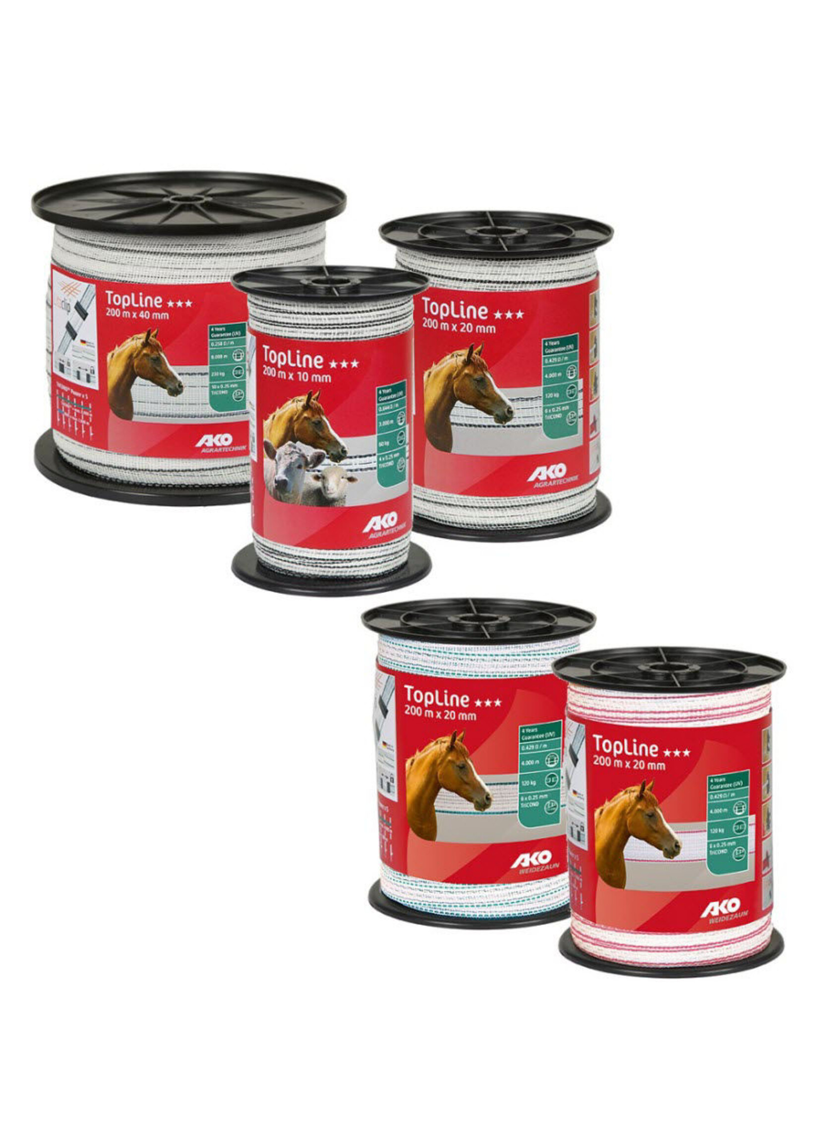AKO Afrastering AKO TopLine schriklint TriCOND 0.25mm. 20. t/m 40 mm - 200m.