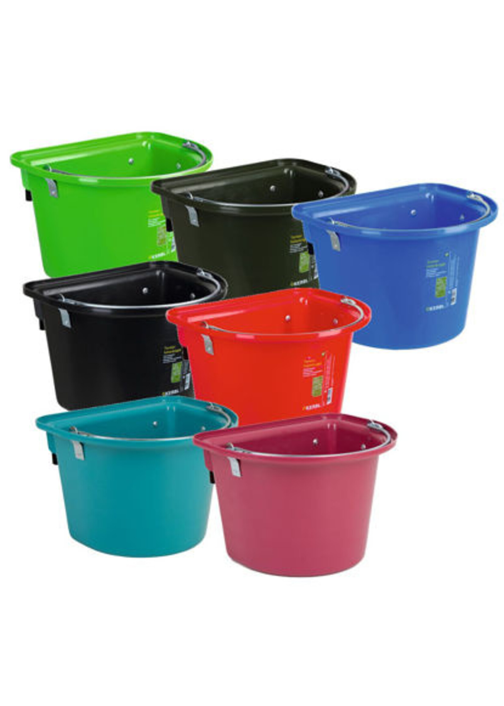 Kerbl Voeremmer met ophanghaken en hengsel, 12L. Div Kleuren.