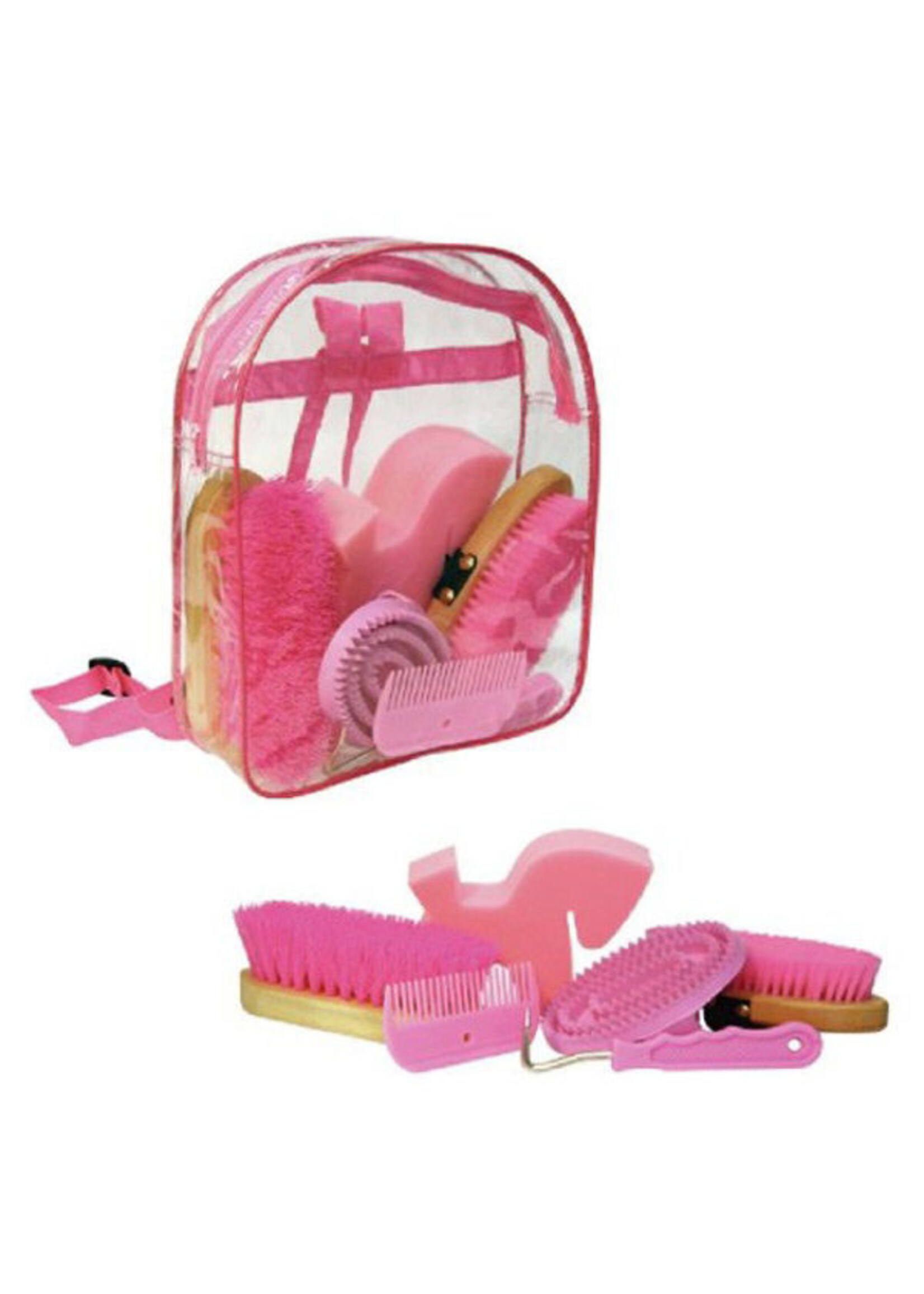 Red Horse Poetsrugzak met inhoud, Roze