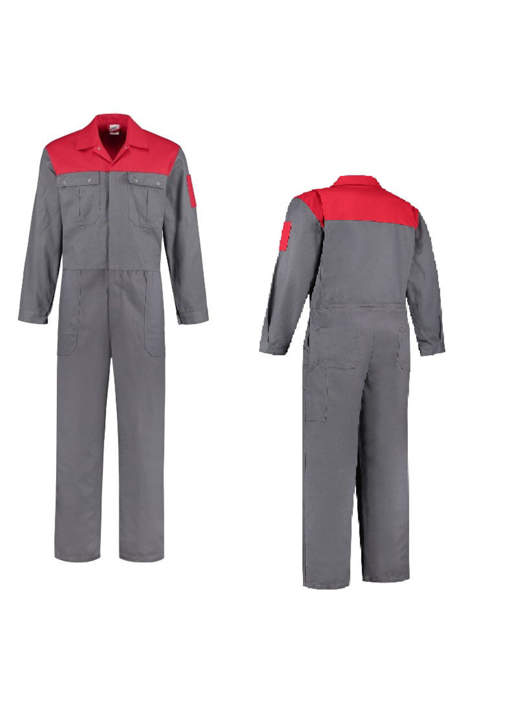 Lucon Overall katoen grijs/rood