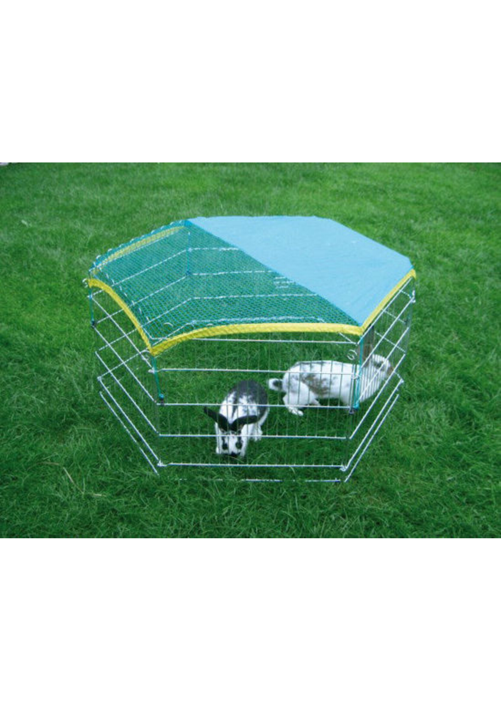 Kerbl Konijnenren / buitenren 6-hoekig met beschermnet