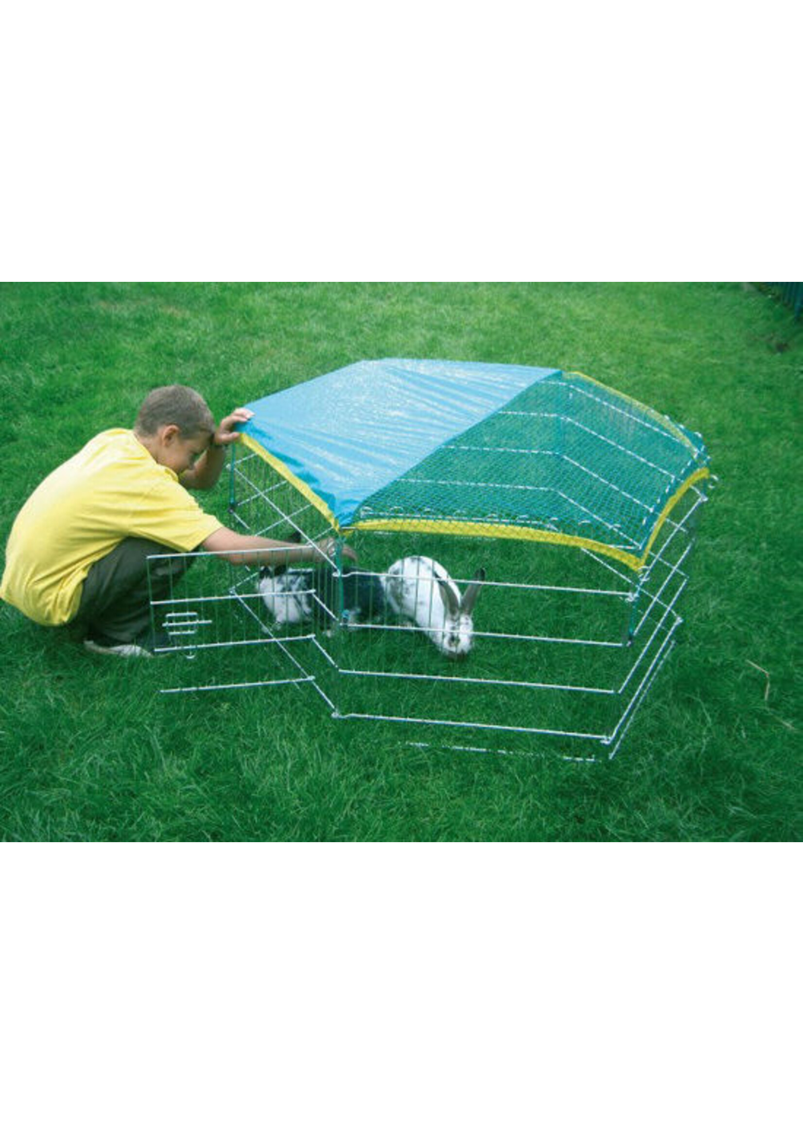Kerbl Konijnenren / buitenren 6-hoekig met beschermnet