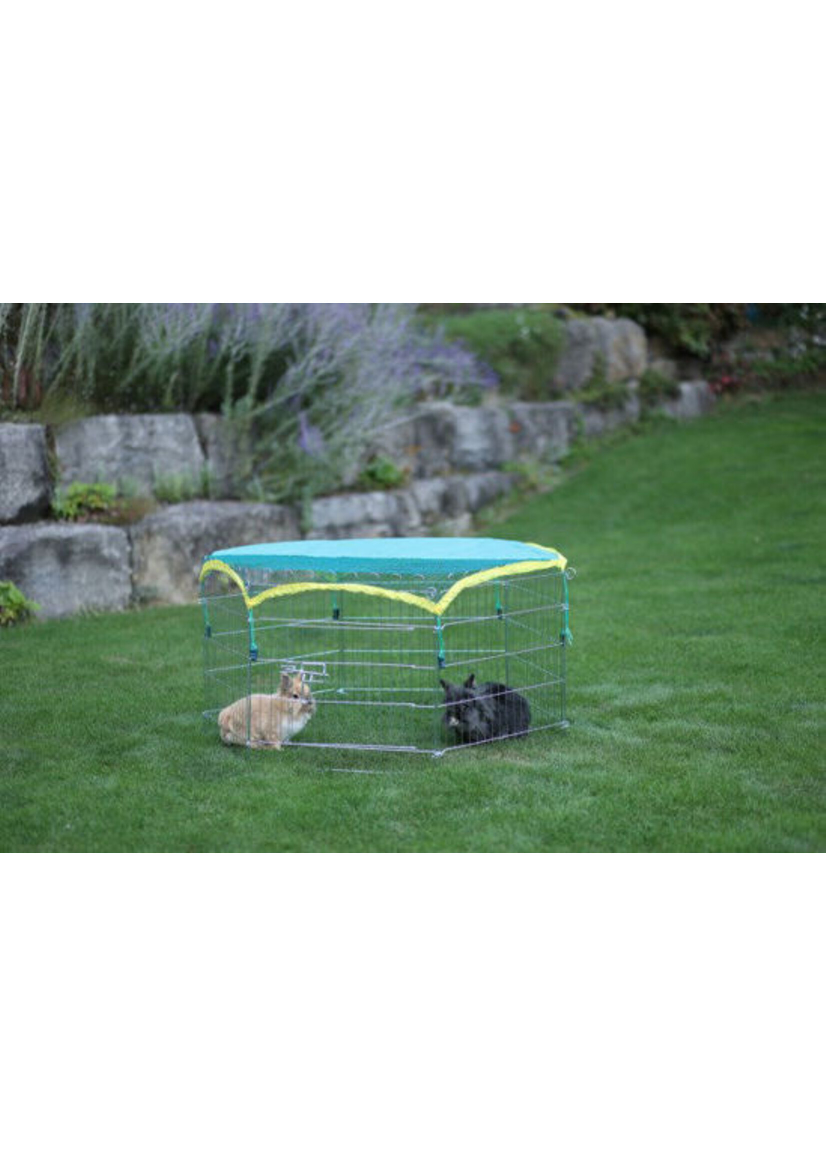 Kerbl Konijnenren / buitenren 6-hoekig met beschermnet