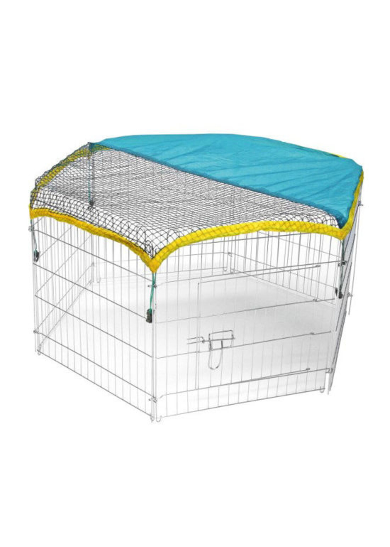 Kerbl Konijnenren / buitenren 6-hoekig met beschermnet