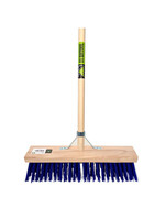 Eurotool Stalbezem PVC blauw, 45cm FSC +steel 150cm