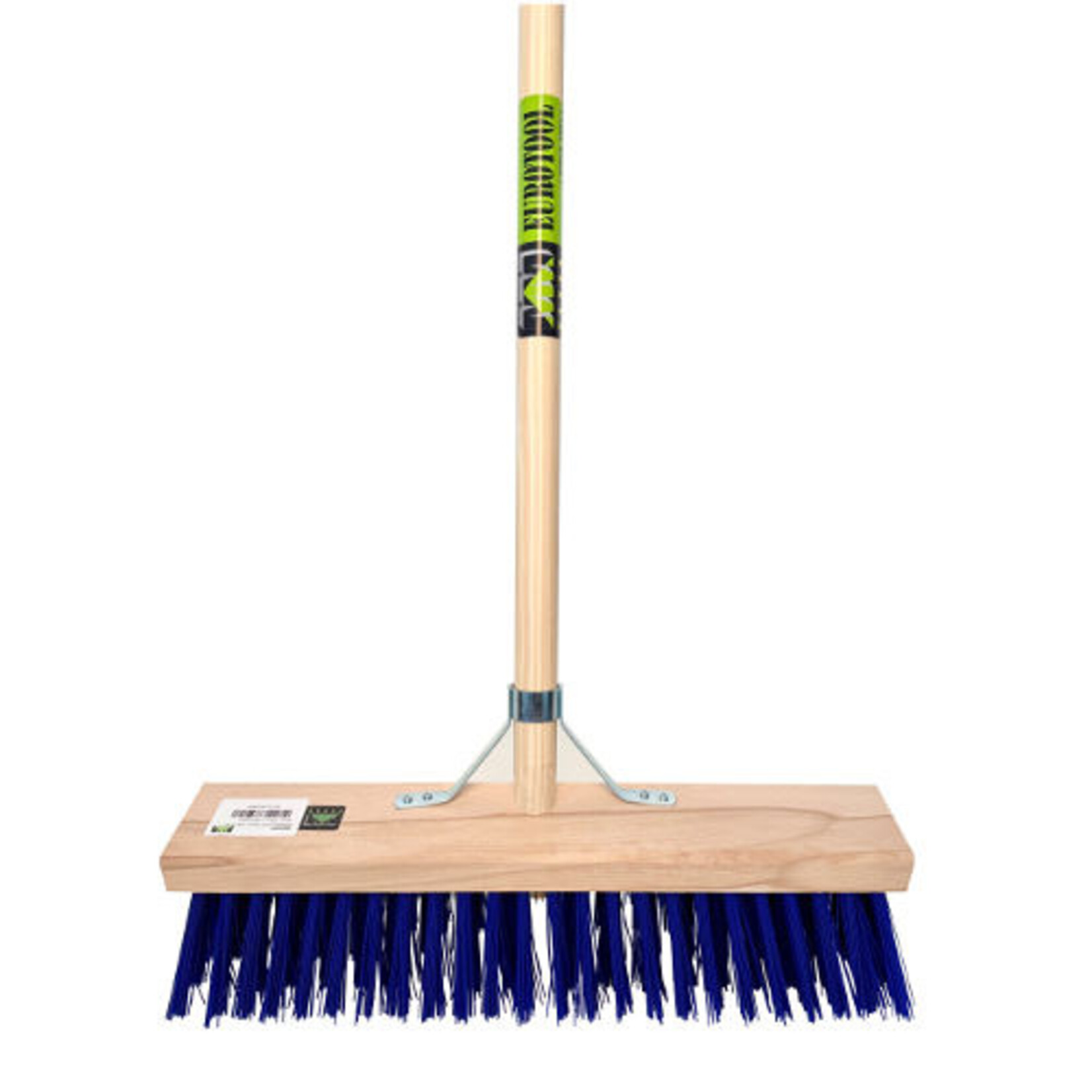 Eurotool Stalbezem PVC blauw, 45cm FSC +steel 150cm +stokhouder