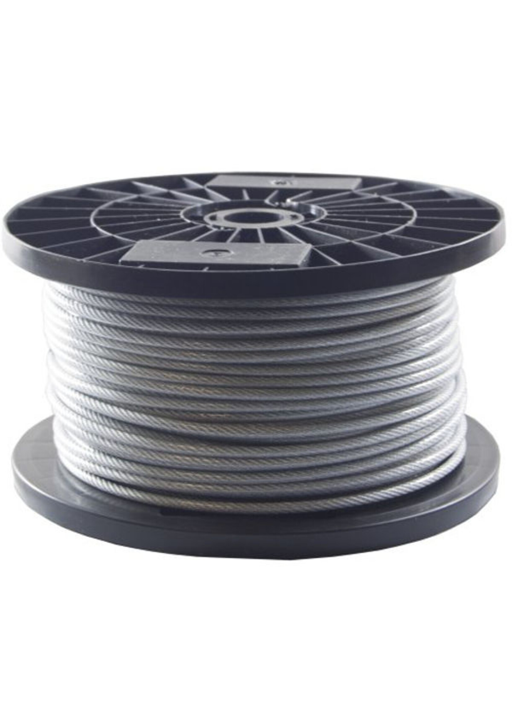 Staalkabel op rol á 100m. Mt. 3 t/m 10mm.