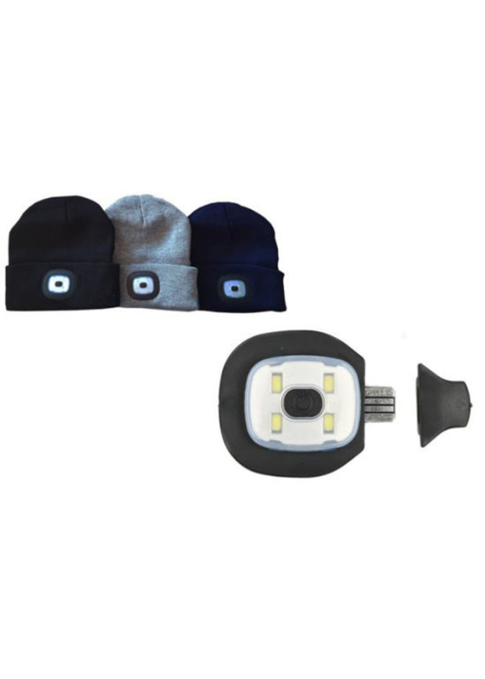 Storvik Commandomuts gebreid met LED lamp