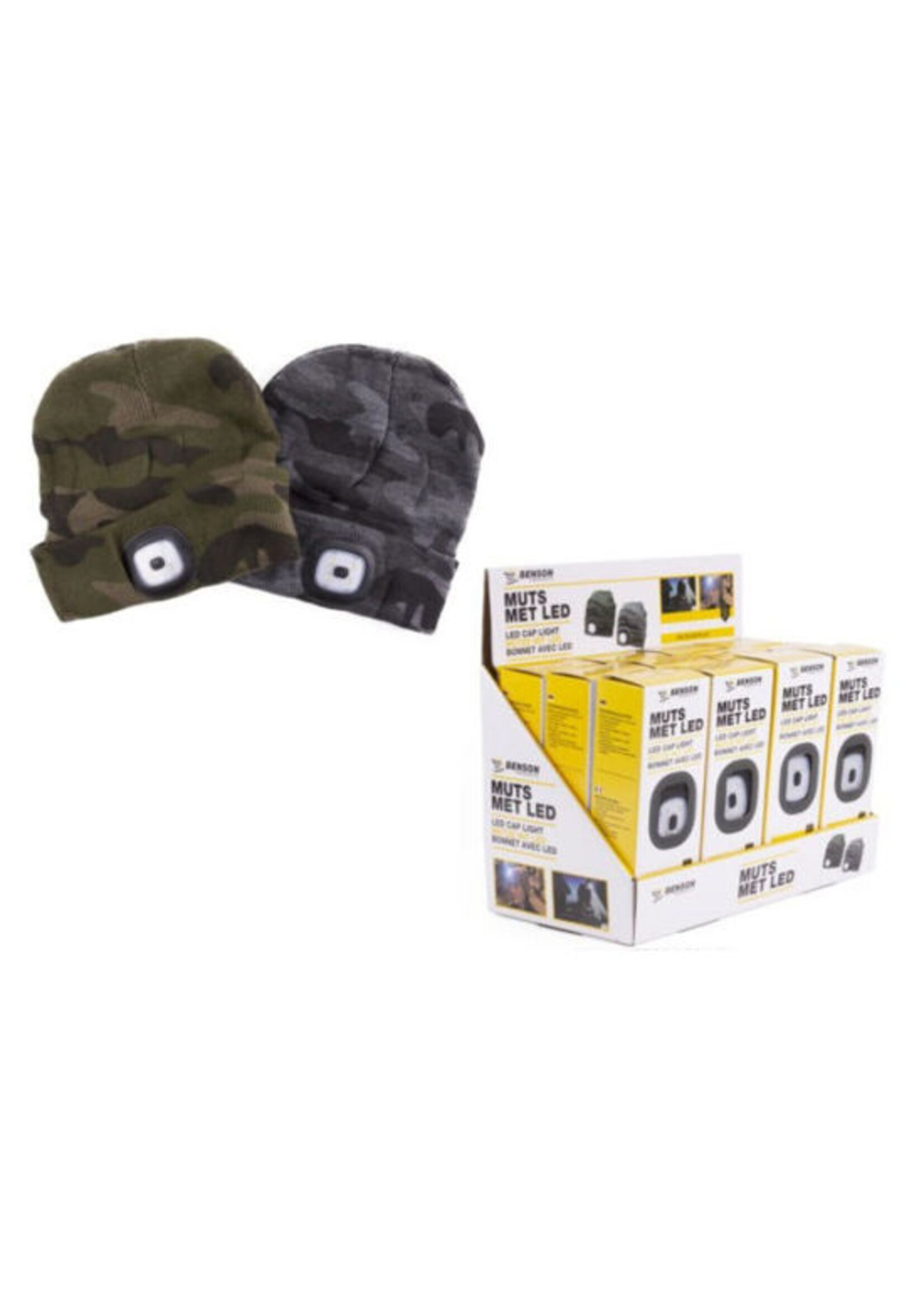 Storvik Commandomuts gebreid met LED lamp