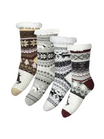 Horka Wintersokken met teddy voering en anti slip zool. one size, 4 paar.