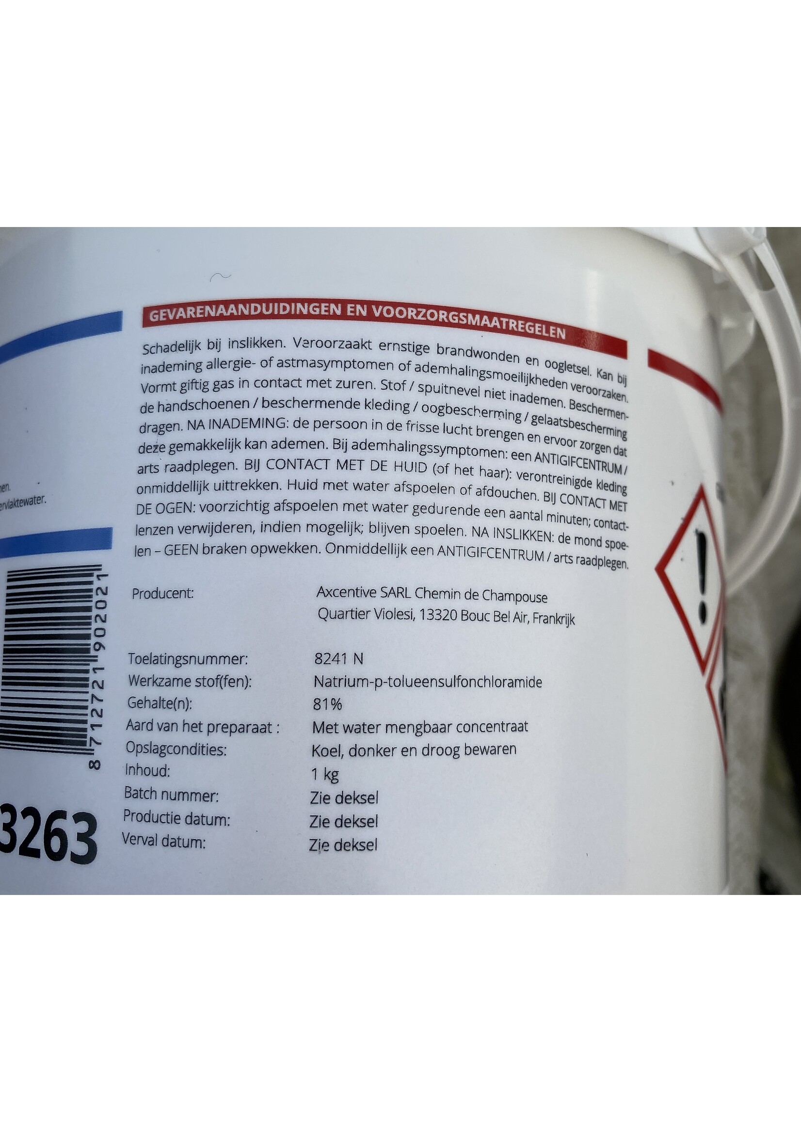 Veip Halamid, 200 gram t/m 10 Kg. Toelatingsnummer: NL 8241 N