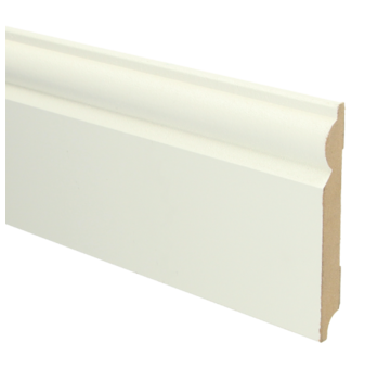 MDF Barok plint 120x15 wit voorgel. RAL 9010