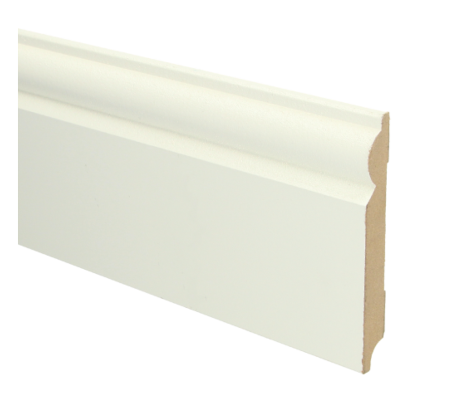 MDF Barok plint 150x18 wit voorgelakt RAL 9010