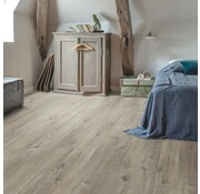 Quick Step vloeren - Gegarandeerd laagste prijs! QuickStep Alpha Pulse Click Katoen eik grijs met zaagsneden PUCP40106