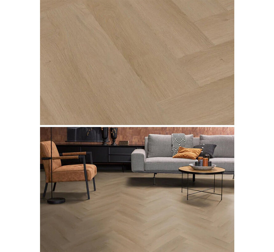 Floorlife pvc YUP Merton Visgraat Dryback Beige