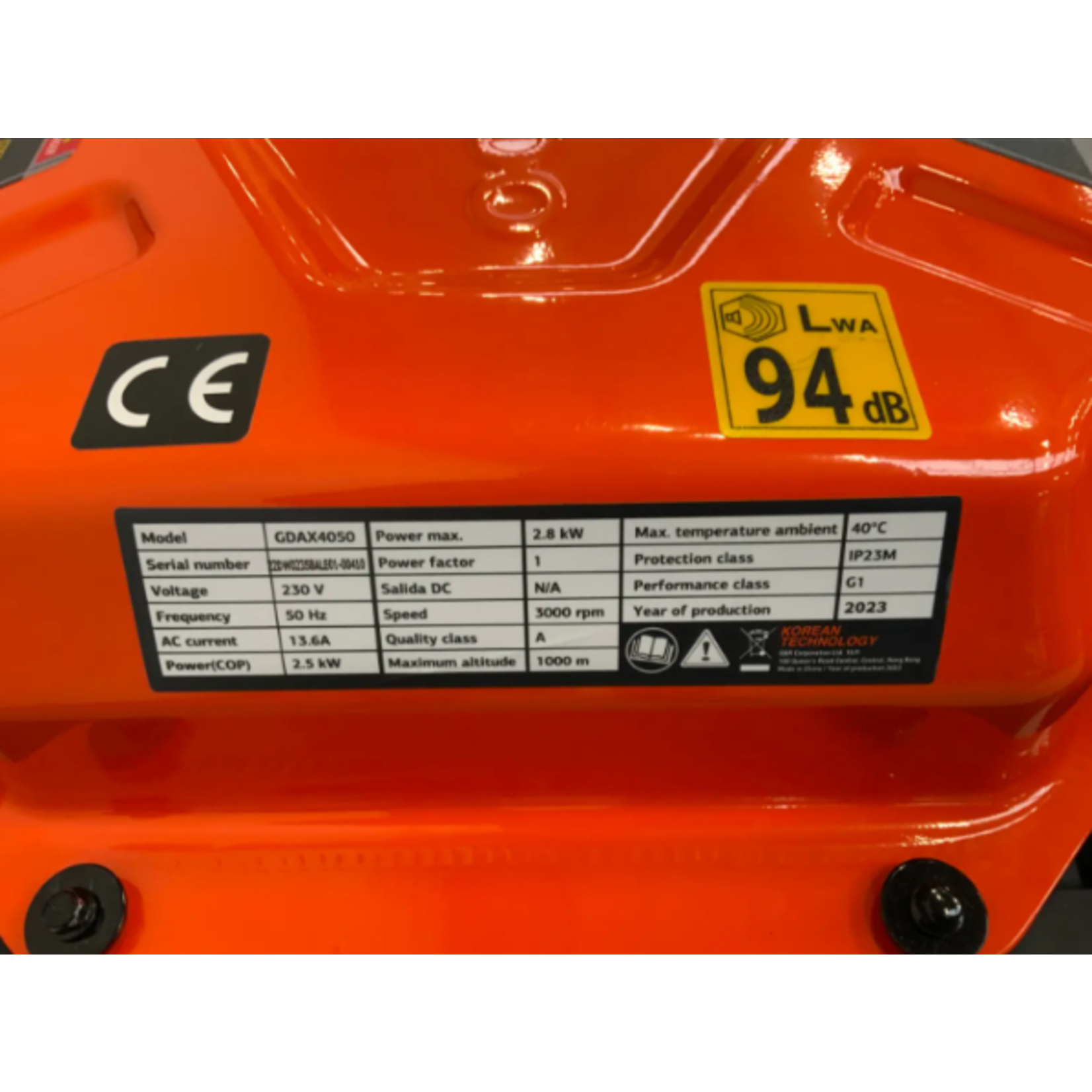 Daewoo GDAX4050 – Stroomgenerator 2,5 kW
