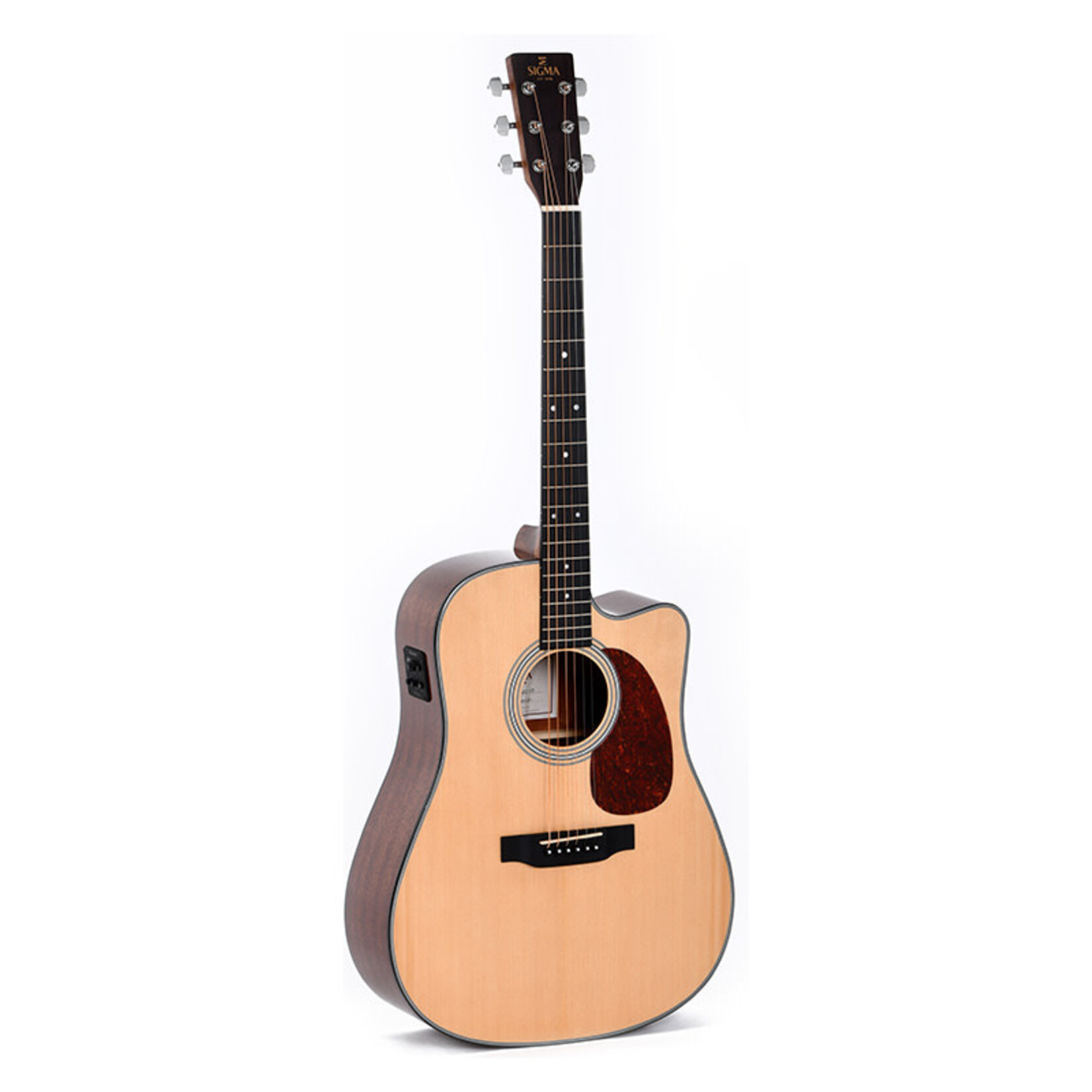 Sigma Sigma 1 Series - Solid Sitka Spruce,Dreadnought cutaway electro-acoustic - Natural Gloss