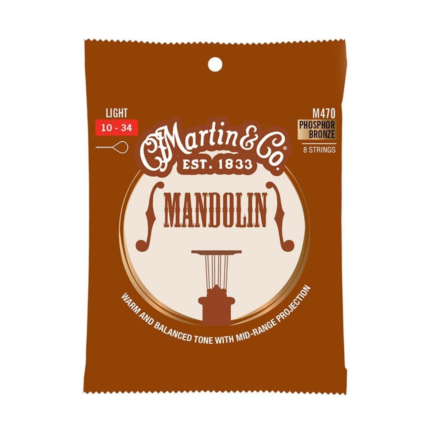Martin Martin M470 Mandoline phosphor bronze 8 string set 10-34