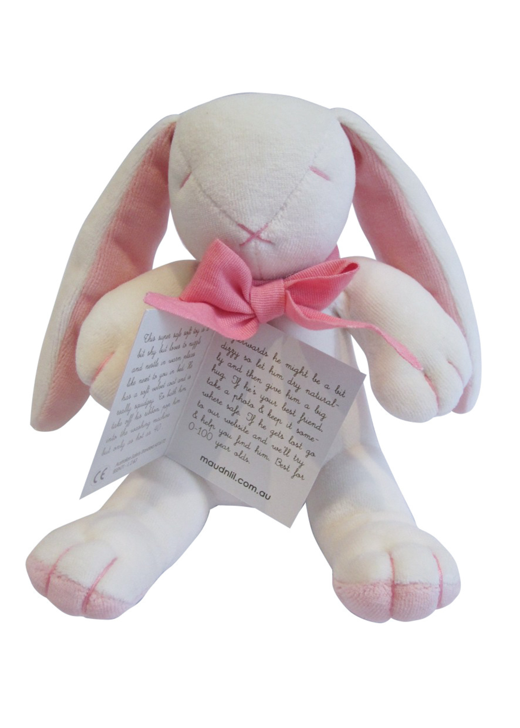 Maud-n-Lil Stuffed bunny white-pink Maud n Lil 25 cm