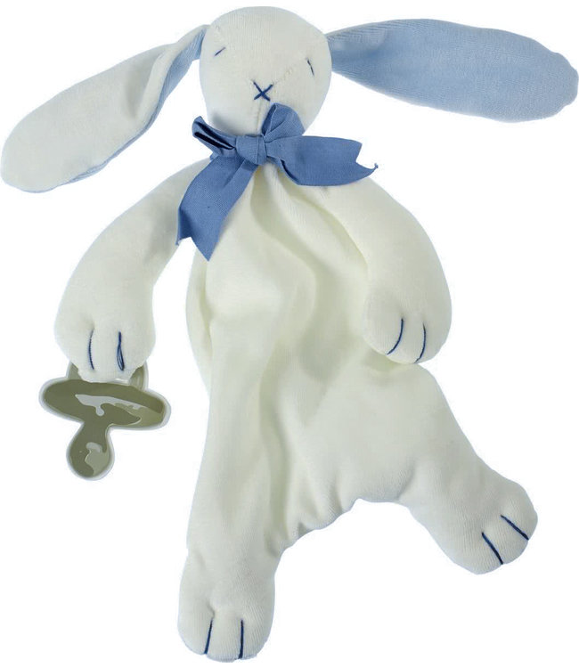 Comforter Maud n Lil konijn wit-blauw bio katoen