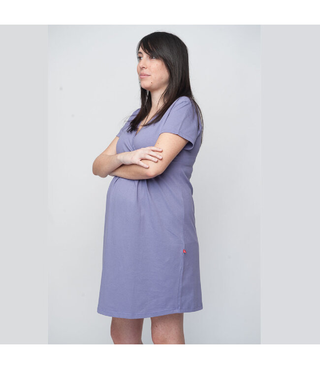 Maternity nightdress organic cotton - Lilac, Large
