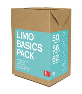 Limo basics Limobasics baby kledingset (trui, broek, muts, slab) turquoise, mt 62