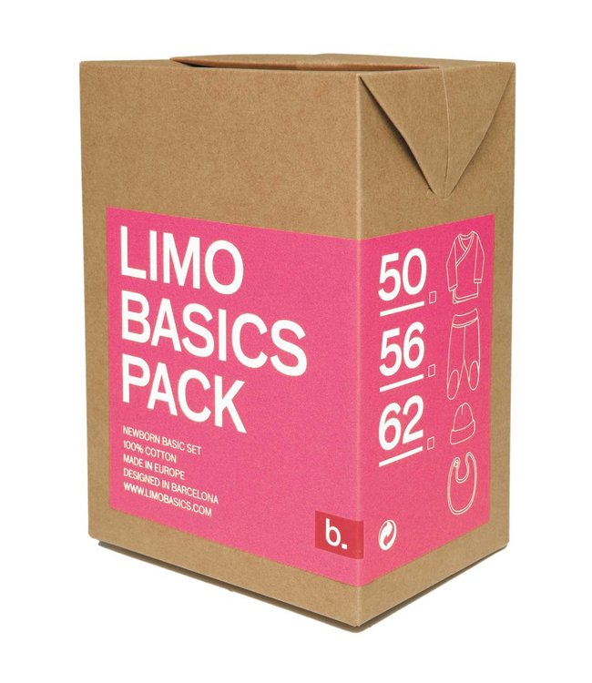 Limobasics pack (set shirt, pants, bib and hat) fuchsia 62