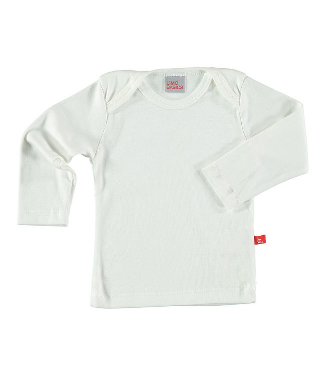 T shirt longsleeve organic rib cotton 62-68 White