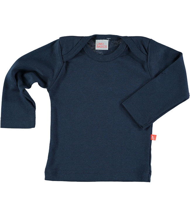 T shirt longsleeve organic rib cotton navy blue 62-68