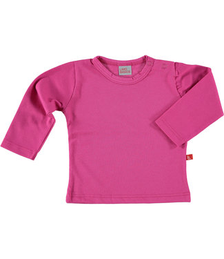 Limo basics T-shirt lange mouw fuchsia 86-92 biologisch katoen