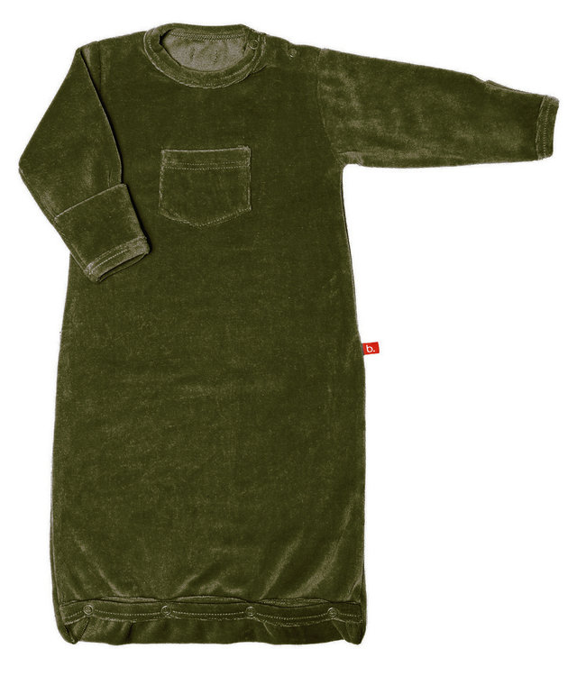 Baby sleeping bag velour olive green 0-4 months