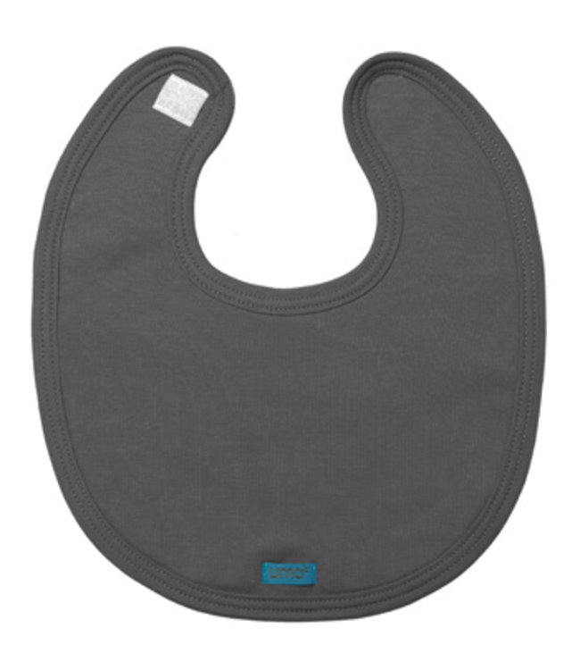 Bib round cotton dark grey 2-6 months