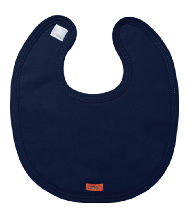 Bib round cotton dark blue 2-6 months