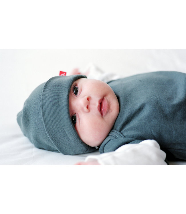 Baby hat organic cotton grey 0-3 months