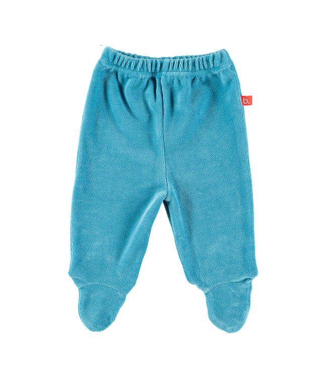 Baby trousers with feet velour denim blue 56