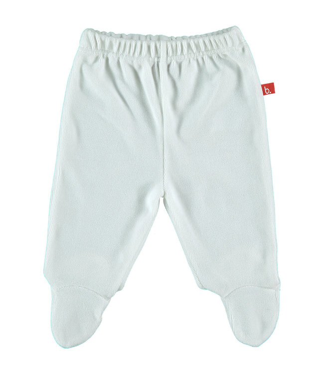 Baby trousers with feet velour white 62