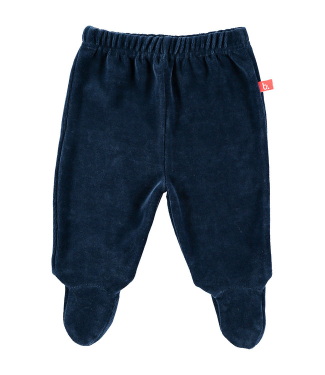 Baby trousers with feet velour dark blue 56