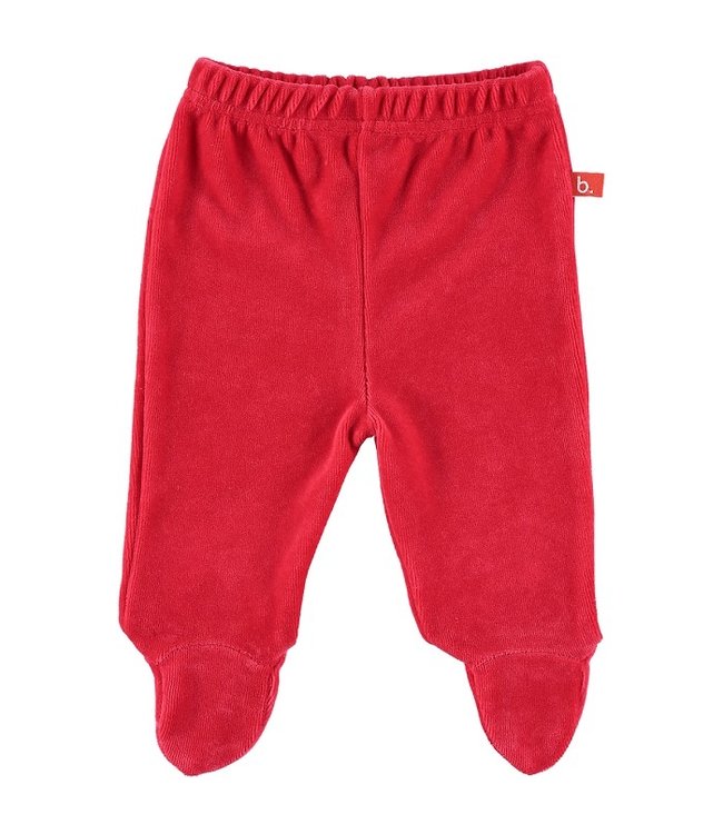 Baby trousers with feet velour red 62