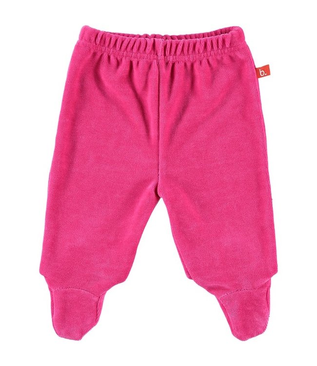 Baby trousers with feet velour fuchsia 62