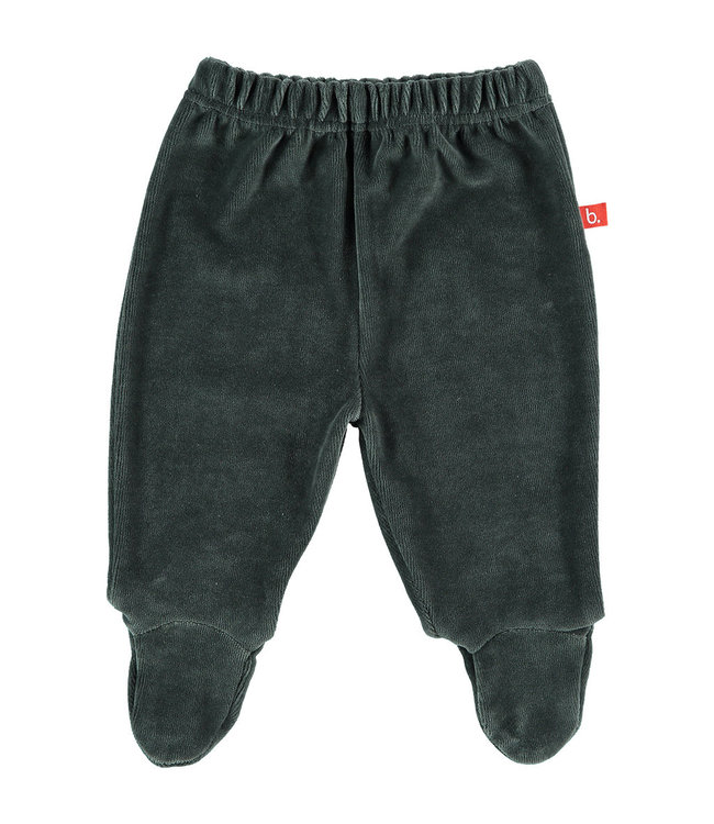 Baby trousers with feet velour dark grey 62