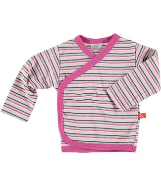 Limo basics Kimono cotton pink stripes shirt longsleeve 50cm