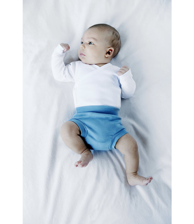 Romper overslag lange mouw bio katoen donkerblauw