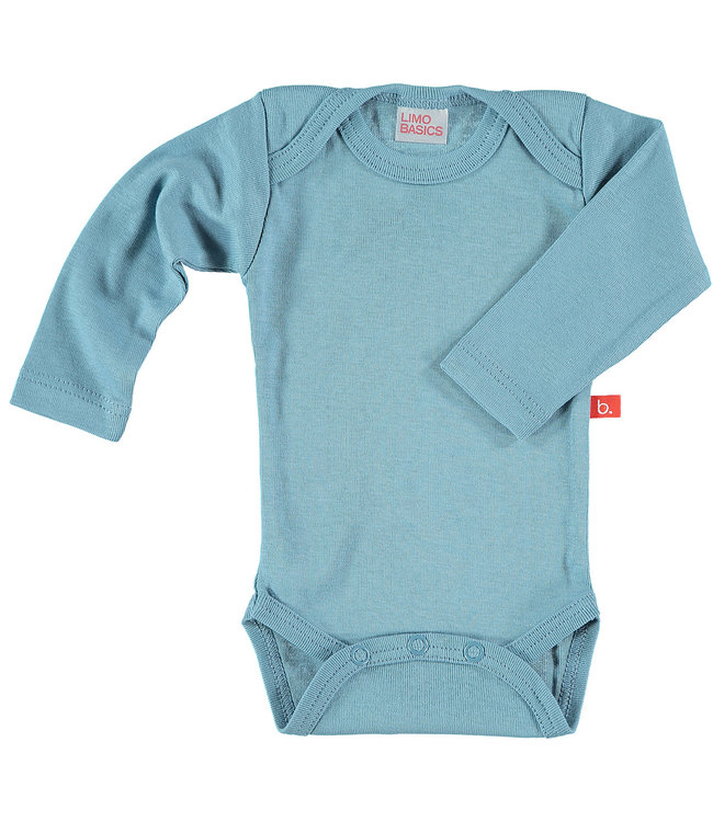 Romper lange mouw bio katoen denim blauw 50-56