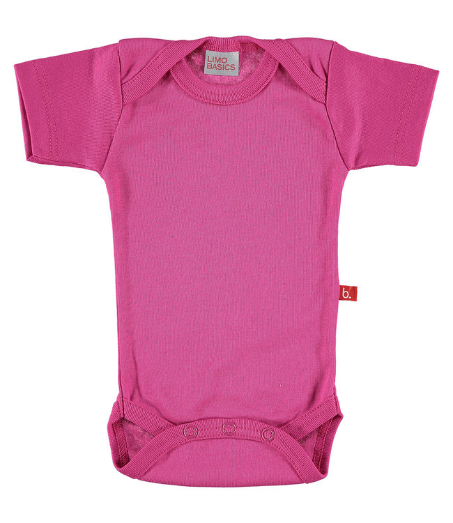 Romper korte mouw bio katoen fuchsia 62-68