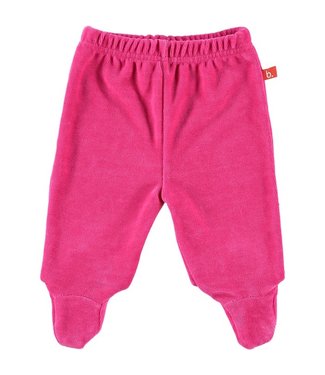 Limo basics Baby trousers with feet velour fuchsia 56