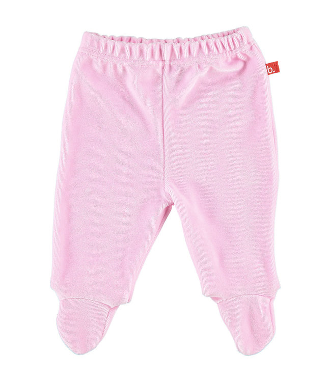 Baby trousers with feet velour pink