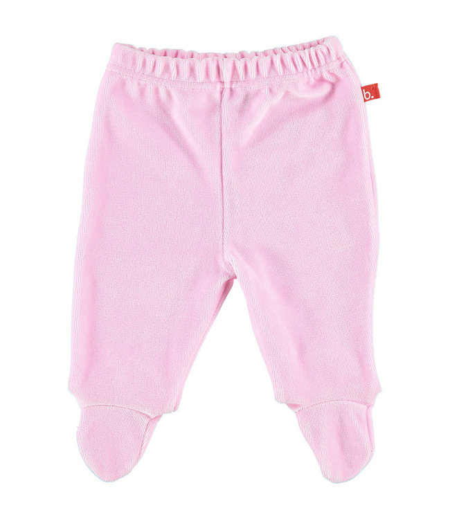 Baby trousers with feet velour pink 56