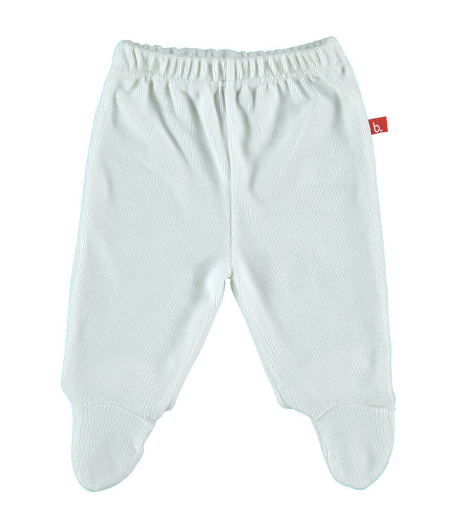 Baby trousers with feet white velour