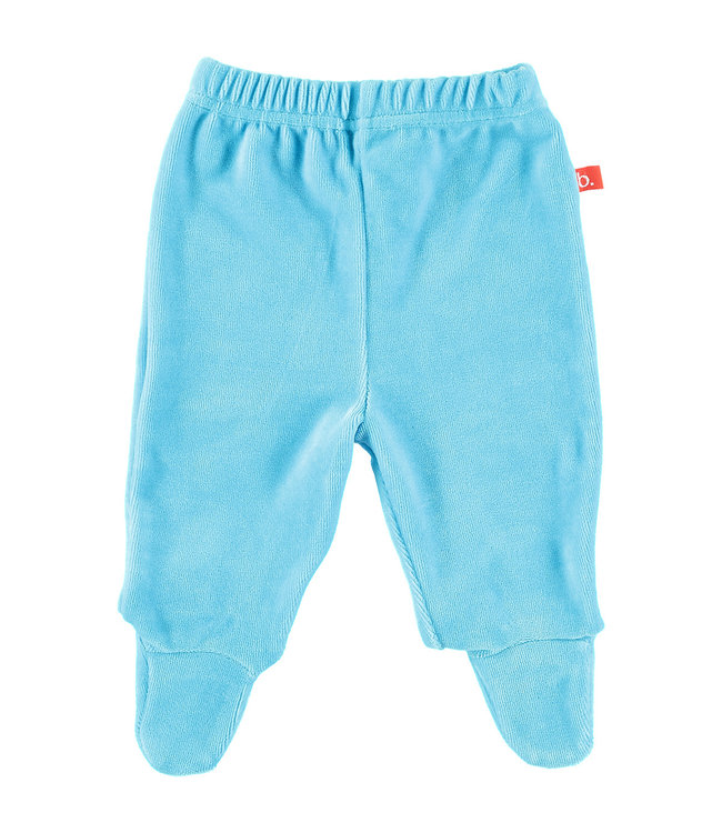 Baby trousers with feet velour aqua 50