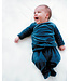 Baby broekje velours met voet denim blauw